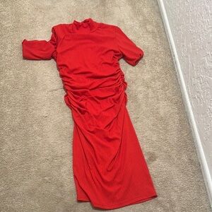 Elegant Red Midi Dress